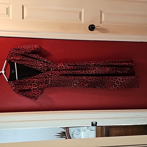 Bardot red leopard wrap dress - Picture 2 of 4